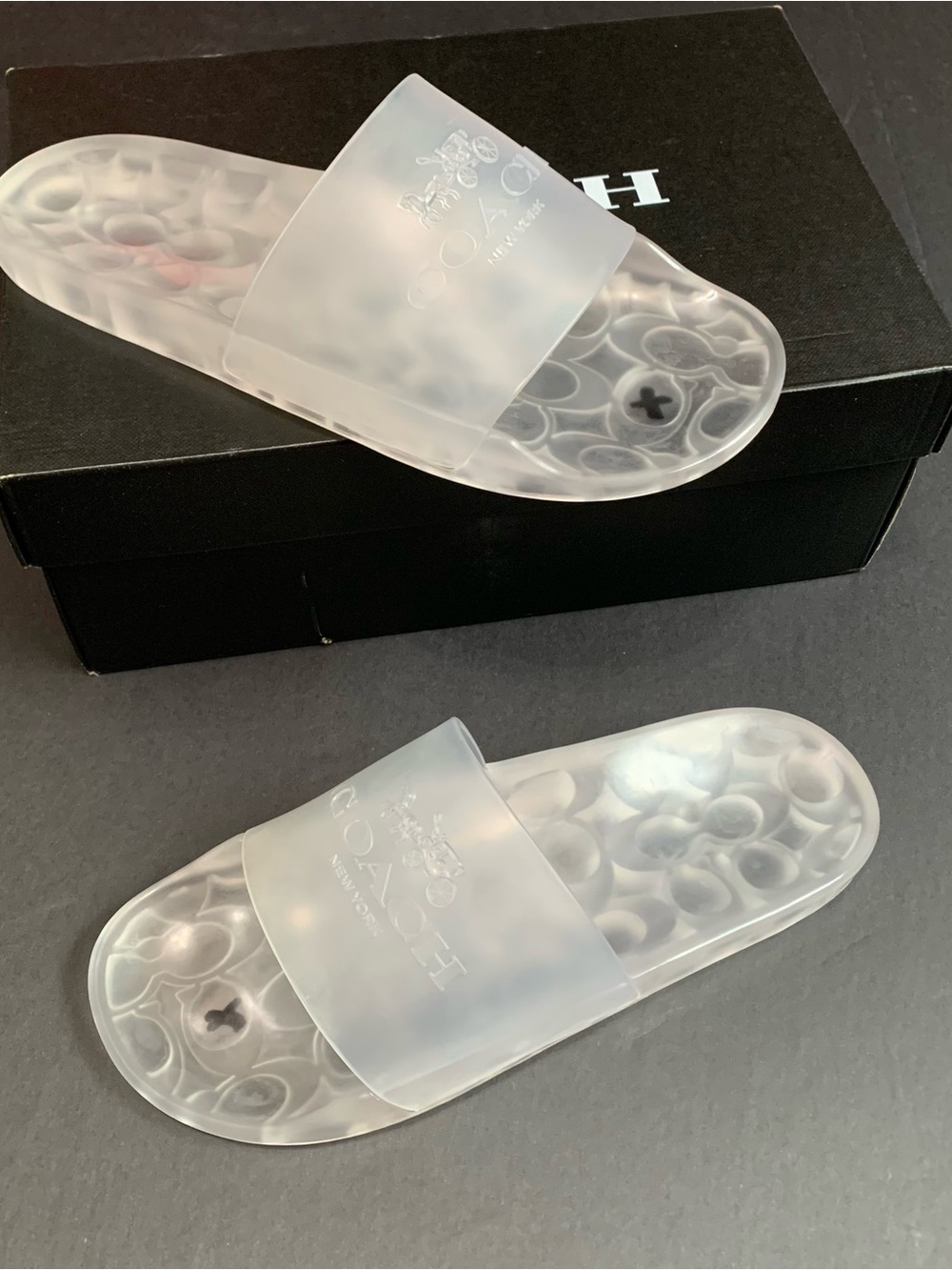 Coach ulyssa clear rubber slide women’s size 9